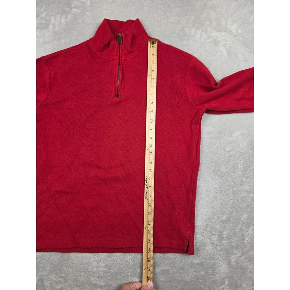 Polo Ralph Lauren Quarter Zip Pullover Mens Medium Red Cotton Knit Sweater